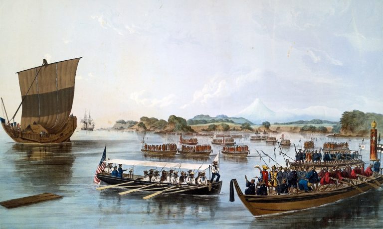 Japan Closes Port to Biddle, Luce in 1846; Opens to Perry in 1854