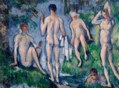 Painting: Paul Cézanne. Group of Bathers (Groupe de baigneurs). 1892–1894. Oil on canvas.