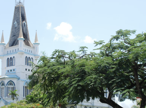 St. George's Cathedral in Georgetown is said to be world's tallest wooden building (1892). Photo credit: Dinesh Chandrapal / Unsplash.