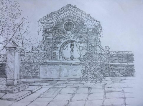 Once Dudley Gate on Harvard Yard, Now Dudley Garden – Silent, Secluded Refuge