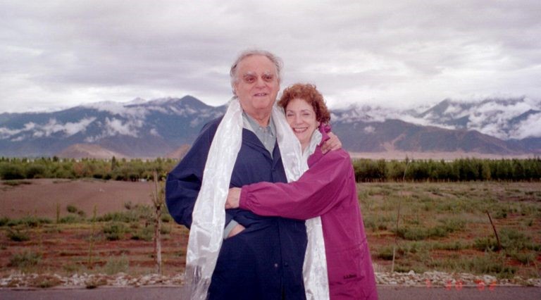 Don and Shelley Rubin in Tibet, with Tibetans