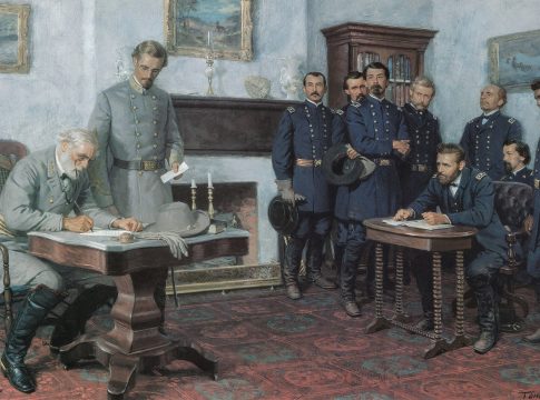 1865: ‘Surrender at Appomattox’ with Generals Lee and Grant