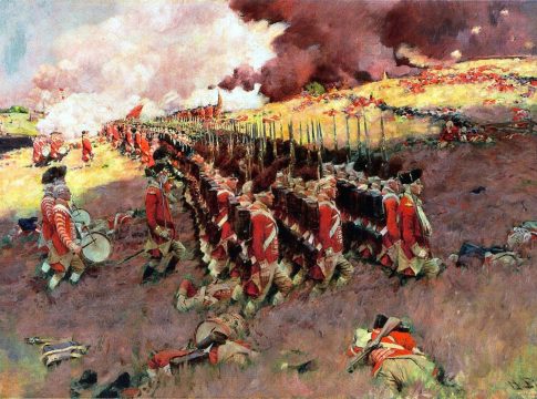 Painting: Battle of Bunker Hill, 1897. Created by Howard Pyle. Source: Delaware Art Museum