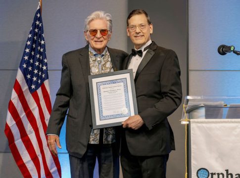 Photo: Dr. Robert Thurman, internationally-acclaimed Tibetan Buddhism expert at Columbia University, received the Lifetime Achievement Award from Jim Luce. Credit: MaryMor Photography.