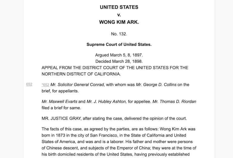 Wong Kim Ark: The Case That Defined American Citizenship