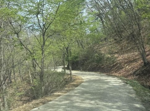 A forest road that leads to Geolsan Village in Dongducheon, Gyeonggi Province, is seen, Wednesday. Photo credit: Korea Times/Lee Hae-rin.