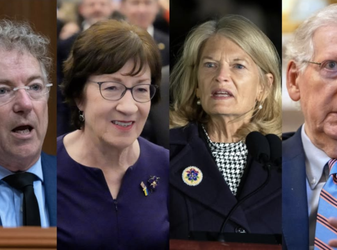 U.S. Senators Rand Paul of Kentucky, Susan Collins of Maine, Lisa Murkowski of Alaska, and Mitch McConnell of Kentucky.