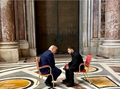 President Trump and Ukraininan President
Volodymyr Zelenskyy meet at St. Peter's Basilica. Photo credit: The White House.