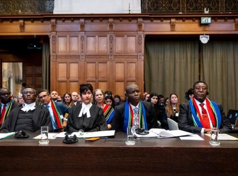 Members of the Delegation of South Africa. Photo credit: © U.N. Photo/ICJ-CIJ/Frank van Beek. Courtesy of the ICJ.