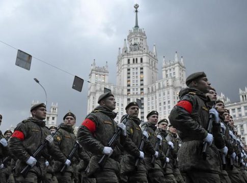 Russian Troops and Equipment Parade Through Red Square