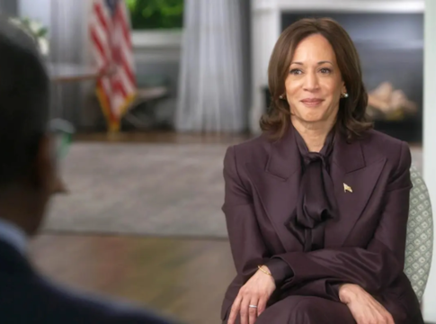 CBS News '60 Minutes' October 2024 interview with then-Vice President Kamala Harris. Photo credit: CBS.