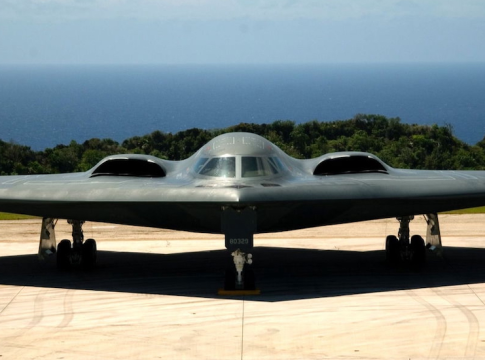 Close-up of the American Stealth Bomber.