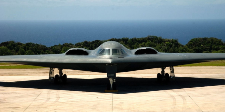 Close-up on the American Stealth Bomber Close-up on the American Stealth Bomber