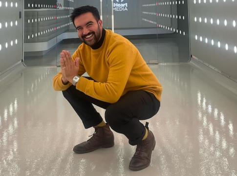 Zohran Mamdani poses in fun pic following an interview with @iheartradio. Photo credit: Zohran Mamdani / Facebook.