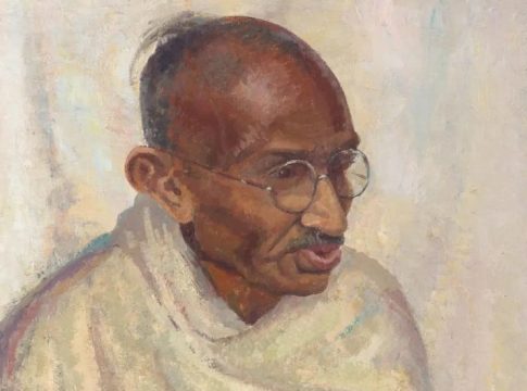 Oil portrait of Mahatma Gandhi painted in the U.K. in 1931. Photo credit: Bonhams.