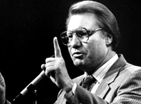 Rev. Jimmy Swaggart on stage during a "crusade" at the Capital Centre in Largo, Maryland, on Sept. 28, 1986. Sharon Farmer / The Washington Post via Getty Images file. July 2, 2025 Opinion Piece, MSNBC columnist Anthea Butler entitled "We can blame Jimmy Swaggart for much of our toxic politics." 