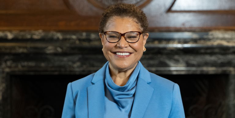 Official portrait of Mayor Karen Bass of the City of Los Angeles. Photo credit: Office of the Mayor of the City of Los Angeles.