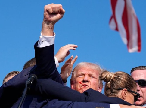 The Pennsylvania assassination attempt proved to be turning point for Trump: it galvanized and energized Republicans in their unflinching support of Trump for the final few months of the 2024 campaign. The near-death experience also added to Trump’s already mythic persona among many of his supporters. The president and his allies have over the past year repeatedly suggested it was divine intervention that saved his life en route to a return to the White House. Supporters regularly chant “fight, fight, fight,” echoing Trump’s words as he was rushed off the stage in Butler. And an image of a bloodied Trump pumping his fist, surrounded by Secret Service agents moments after the shooting, now hangs in the White House.