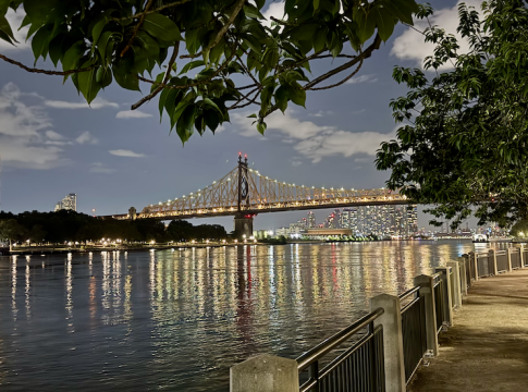 The 59th Street Bridge crosses above Roosevelt Island, connecting Manhattan to Queens. But it does not access the island. Photo: The Stewardship Report.
