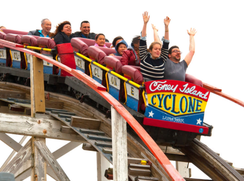 The Cyclone, a wooden roller coaster that’s been a Coney Island staple since 1927, is the heart of our visits. Its rickety climbs and heart-stopping drops are a test of courage and a link to the past.