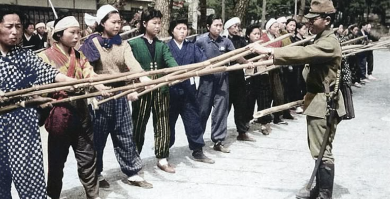 Bamboo Spirit Over Steel: Civilians Armed for Japan’s Final Stand
