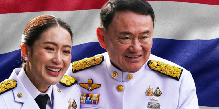 Prime Minister Paetongtarn Shinawatra, now removed from office, with her father, exiled billionaire Thaksin Shinawatra, who had also served as Thailand’s Prime Minister.