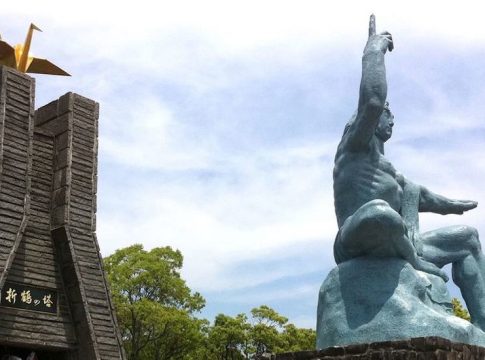 Nagasaki Peace Statue in Nagasaki Peace Park, Japan. Photo credit: Pengfei Mi / U.N. News.