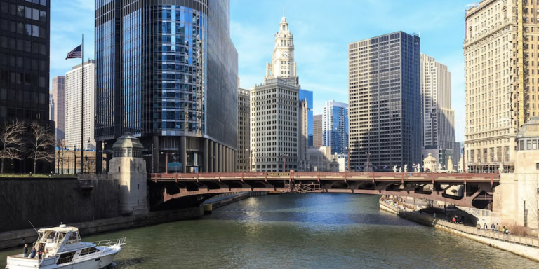 Chicago’s iconic loop: the Chicago River and Michigan Avenue Bridge stand as symbols of urban resilience amid federal funding freeze.